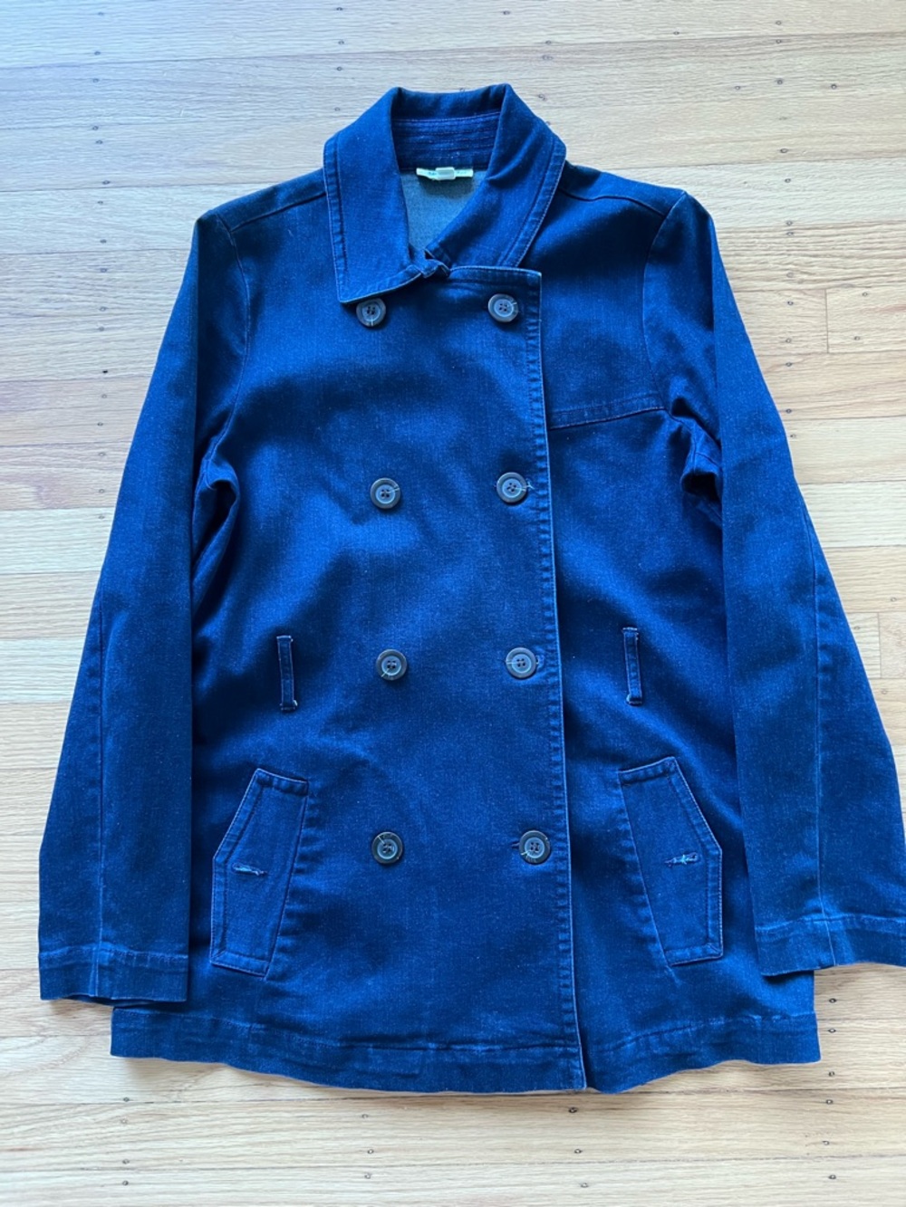 Classic 1960s Inspired Double-Breasted Women's Indigo Blue Navy Coat